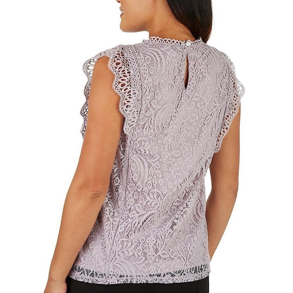 Cable & Gauge Boho Blouse Preppy Festival White Lace Overlay Size XL - Picture 3 of 6